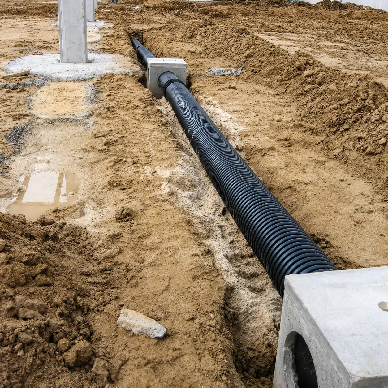 Instalación de redes de saneamiento en zanja